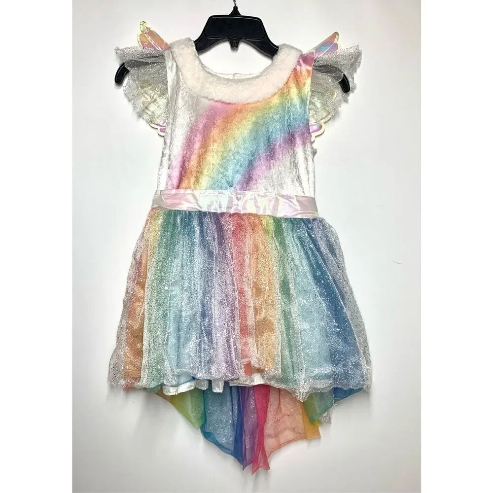 Rainbow Unicorn Kids 2pc Costume Hyde and Eek Dress Wings SMALL
